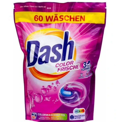 Капсули для прання кольорових речей Dash 3в1 Color Frische, 60 шт